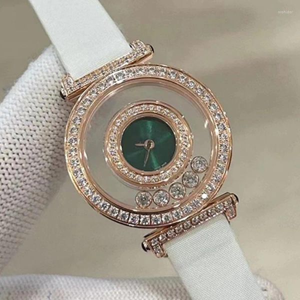 Armbanduhren Designer Vintage Diamant-Set Doppel Saphirglas Zifferblatt Quarzuhr 2024 Damenmode Luxus Party Geschenk
