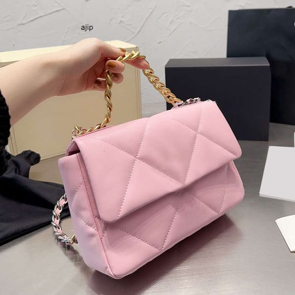 CC Borse Luxury Brand Cross Body Donna italiana Serie 19 Pelle di agnello Vera pelle 12 colori Borsa classica con patta Bracciale in metallo dorato Chai