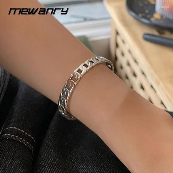 Bracciale Mewanry color argento cavo geometrico per donne coppie minimalista classico elegante regalo di gioielli fatti a mano per feste