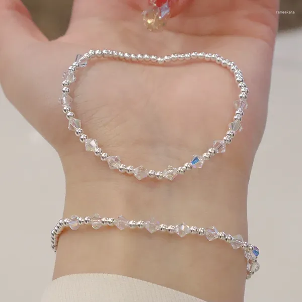 Link Armbänder Mode 925 Sterling Silber Armband Perlen Exquisite Einfache Frauen Edlen Schmuck Zubehör