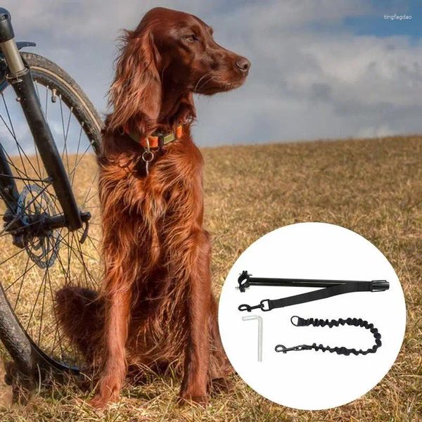 Köpek yaka bisiklet yürüyüşçü köpek yavrusu çekiş ipi evcil hayvan yürüyüş l-bas bisiklet zinciri açık hava güvenli ayarlanabilir evcil hayvan kayış malzemeleri