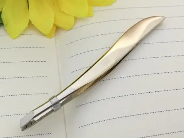 Pro Pearl Gold Damen Edelstahl Haarentfernung Augenbrauen Pinzette Clip Beauty Makeup Tools 240124