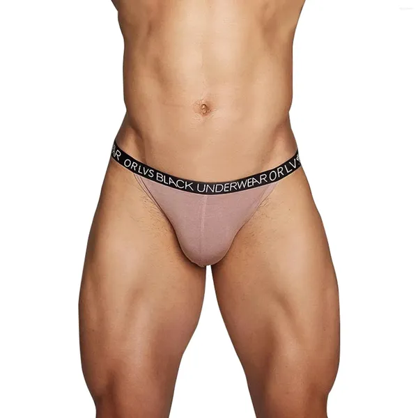 Mutande da uomo sexy slip a forcella alta mutandine U-convesso gioventù elegante vita bassa stampa di lettere biancheria intima slip hombre