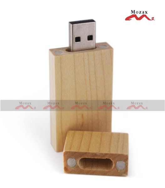 50PCS 128MB256MB512MB1GB2GB4GB8GB16GB Legno di acero USB Stick Memory Flash Thum Stick Colore chiaro Pendrive in legno7344282