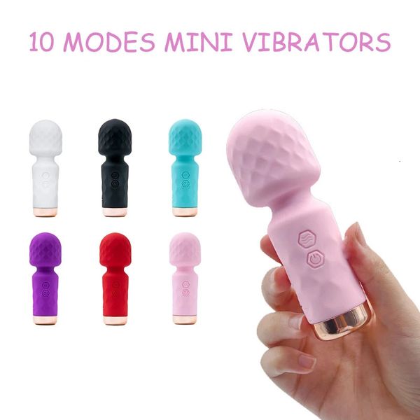 Mini varinha mágica vibradores para mulheres estimulador de clitóris av vara g ponto massageador feminino masturbador brinquedos sexuais para mulher 240130