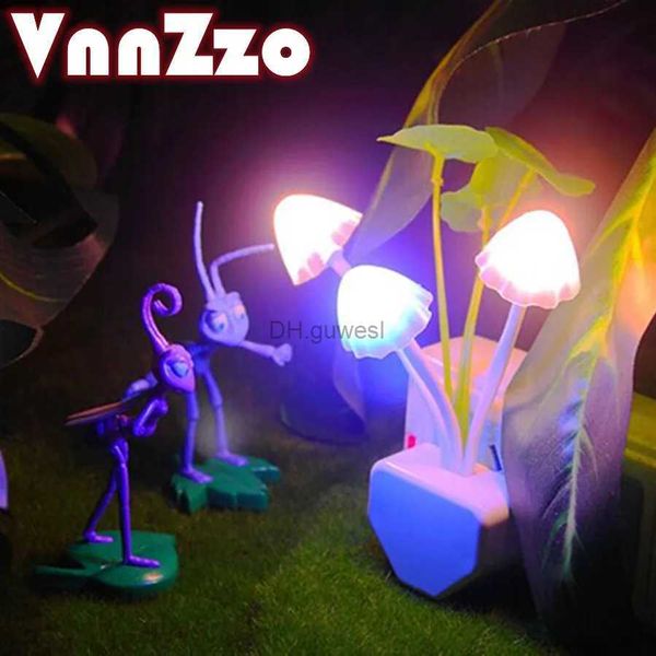 Luci notturne Lampada a fungo a LED Novità Luce notturna Fungo Lampada Luminaria Lampada a LED colorata Luci notturne Sensore 220V Lampada Luminaria per erba acqua YQ240207