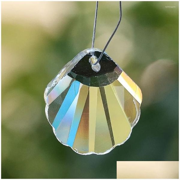 Kronleuchter Kristall 5 stücke 30mm Scallop Anhänger Facettierte Glas Prisma Shell Für Wohnkultur Balkon Licht Schatten Suncatcher Drop lieferung DHF1C