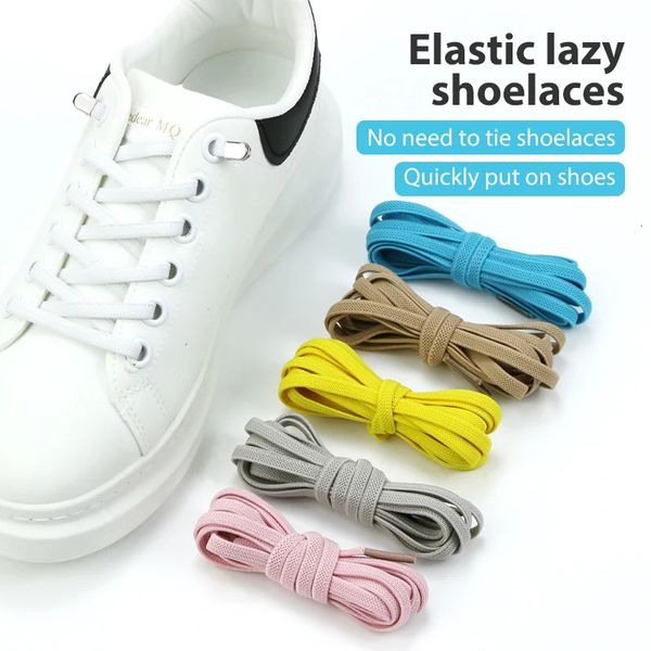 50 Paar elastische Schnürsenkel ohne Binden im Großhandel mit Metall-Clip-Verschluss für Kinder und Erwachsene, Sneakers, Quick Lazy Laces, Schnürsenkel 240130