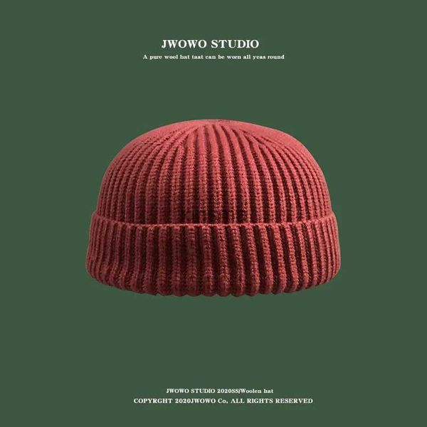 Beanie / Skull Caps Autunno Inverno Breve Caldo Cappello di Melone Uomo Lavorato a maglia Round Top Senza Tesa Cappello Freddo Donna Street Hip-Hop Berretto di Lana Spedizione Gratuita YQ240207