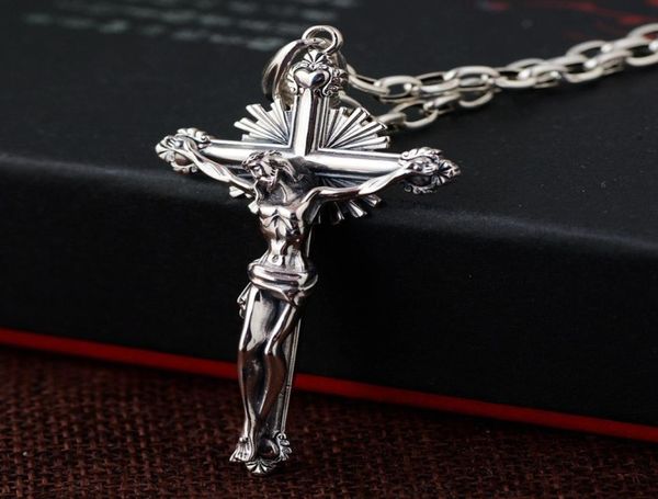 925 Sterling Silber Katholische Kruzifixe Anhänger Männlich Retro Antik Gebet Religiöser Schmuck7111532