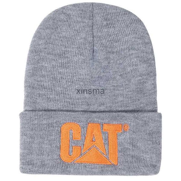 Beanie/Kafatası Kapakları Kedi Nakış Erkekler Örme Şapka Kadın Kış Şapkası Beanie Y2K Erkekler Moda Sıradan Yumuşak Bonnet Açık Kayak Maskesi Sıcak Kapak Erkek YQ240207