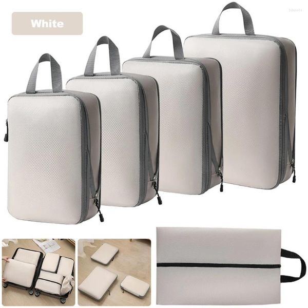 Outdoor-Taschen, 5 Set Kompressions-Packwürfel, erweiterbarer Koffer-Organizer mit Schuhtaschen-Organizern für Handgepäck