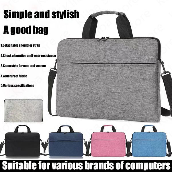 Bolsa para laptop 133 14 156 polegadas à prova d'água notebook capa manga para macbook air pro computador bolsa de ombro mulheres homens maleta 240119