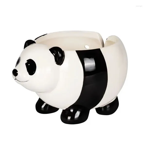 Kaseler seramik iplik kase depolama organizatör örme tığ işi yün sevimli eğlenceli panda şeklinde