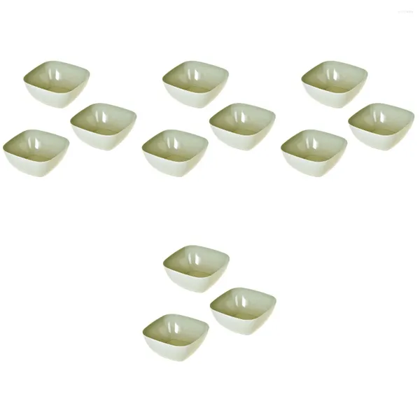 Set di stoviglie 12 pezzi Custodie quadrate Scatole di frutta in plastica Contenitore multifunzionale per caramelle Vassoio per snack per dormitori per banchetti domestici Verde