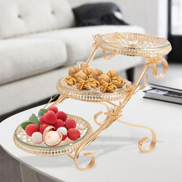 Piatti Vassoio snack multistrato Vassoi da trucco Macaron Decorazione buffet Supporto per cupcake