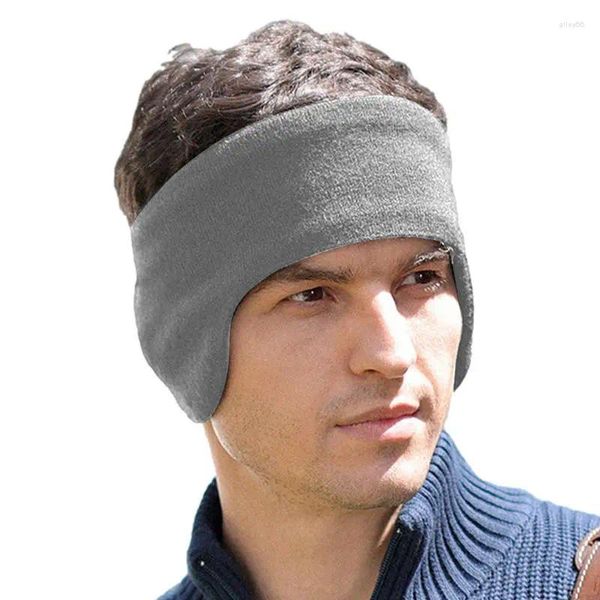Bandanas protetores de orelha masculinos, protetores de orelha quentes de camada dupla, bolsas masculinas atrás da cabeça para atividades ao ar livre
