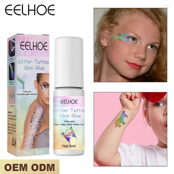 Tattoo-Tinten, 8 ml, für den Körper, Permanent-Make-up, Hautkleber, tragbar, funkelnde Dekoration, Pailletten, Glitzer-Pigment, Klebstoff, Make-up, künstlerisch