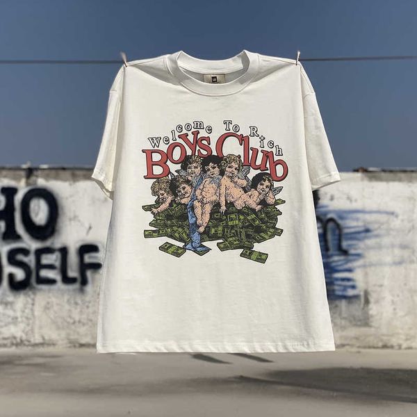 Мужские футболки винтажные с короткими рукавами Ouyang Nana Same Rich Boys Club модная брендовая американская повседневная футболка VTG