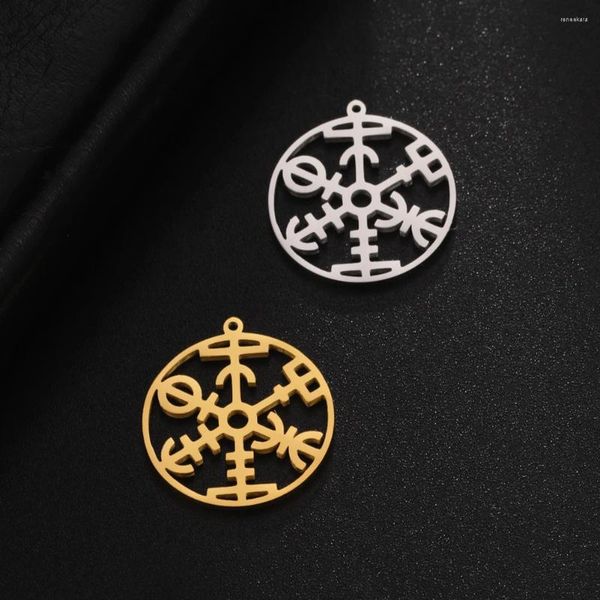 Anhänger Vassago 5PCS Vintage Rune Anhänger Charm Edelstahl Hohle Blume Kreuz Zubehör Amulett Herren- und Damenschmuck