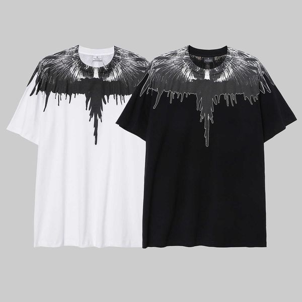 MB Herren-T-Shirts, 24SS-Designer-Herren-T-Shirts, MB Speckled Black and White Wings, reine Baumwolle, kurzärmeliges Herren- und Damen-T-Shirt, lockere und vielseitige Unterlage