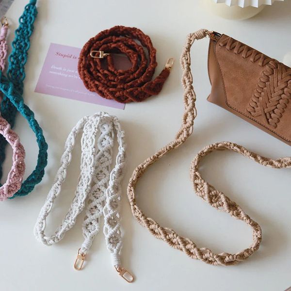 Daisy trançado saco cinta macrame telefone caso bolsa bagagem crossbody câmera boho acessórios cordão presente crachá titular 240202