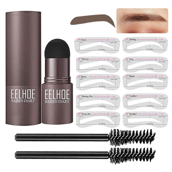 Professionelles Eye Brow One Step Augenbrauenstempel-Formungsset-Set, Gel-Stempel-Make-up-Set, magische Augenbrauenschablonen, Augenbrauenpinsel 240124