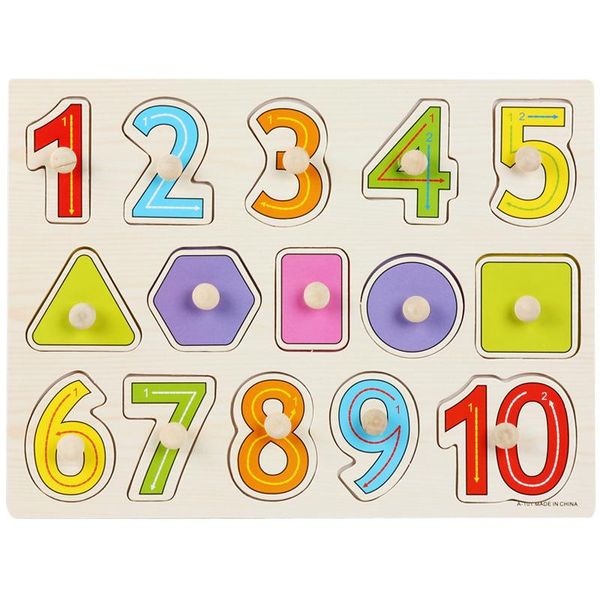Quebra-cabeças crianças educação precoce de madeira número animal gras placa quebra-cabeça carta correspondência brinquedo educativo do bebê entrega gota otob9
