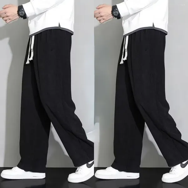 Männer Hosen Winter Mode Temperament Koreanische Cord Breite bein Mann Lose Beiläufige Feste Männliche Jogginghose Streetwear Kleidung S-4XL z47