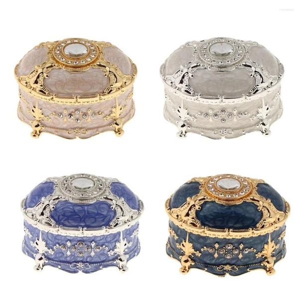 Lagerung Flaschen Retro Emaille Europäischen Stil Oval Schmuck Brust Schmuck Box Organizer Halter