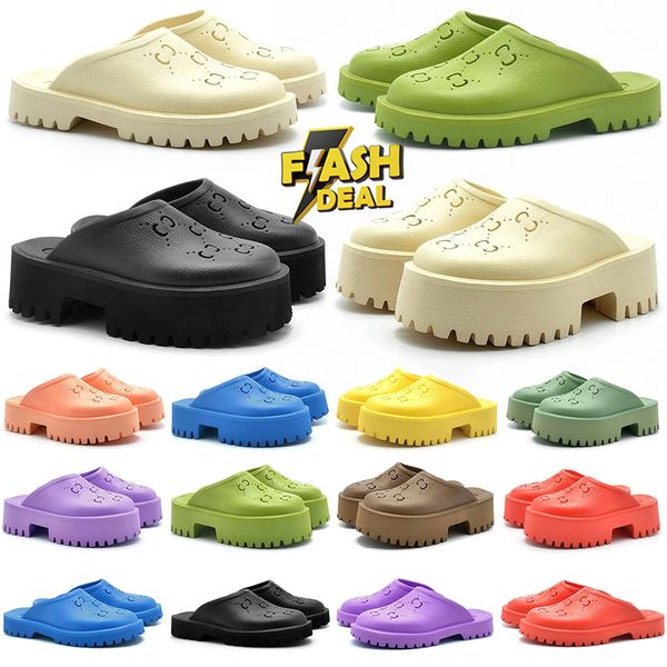 Designer-Slip-On-Sandale für Herren, Damen-Plattform, perforierte Sandale, hohle Schuhe, Gelee-Farben, hoher Absatz, Sommer, Herbst, Gummi-Stollensohle, Pantoletten, 35–45