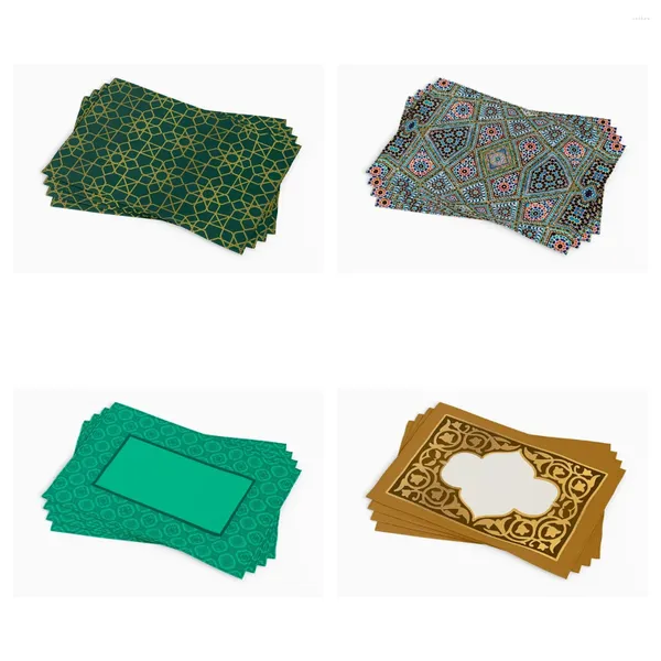 Tapetes de mesa Ramadan Mubarak Tendência Placemats Marrom Verde Étnico Motivo Decoração Presente Eid