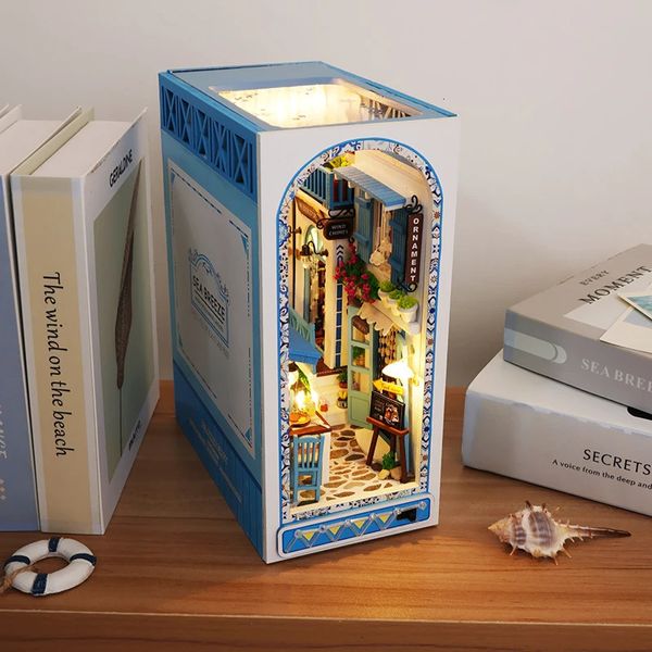 Комплект книжных уголков, мини-книжный уголок «сделай сам», сенсорный светильник с мебелью, детский подарок на день рождения, морской бриз, Прямая поставка, 240202