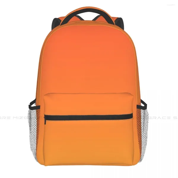 Mochila moderna na moda abstrato amarelo laranja ombre para meninas meninos cor sólida arte viagem mochila daypack escola portátil