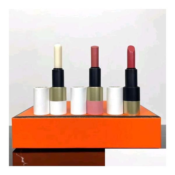 Lippenstift Marke Lippenstifte hinzufügen Lippenbalsam Set Box Venye Exclusive Par Les Depositares stimmt zu Farbe 21/49/Lip Blam 1,5 g 3-teiliges Kit Top Qual Dhuph