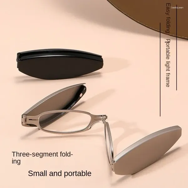 Солнцезащитные очки высокого качества, портативные складные очки для чтения для мужчин и женщин, ультратонкие компьютерные очки с защитой от синего света с футляром 1,5 2,5