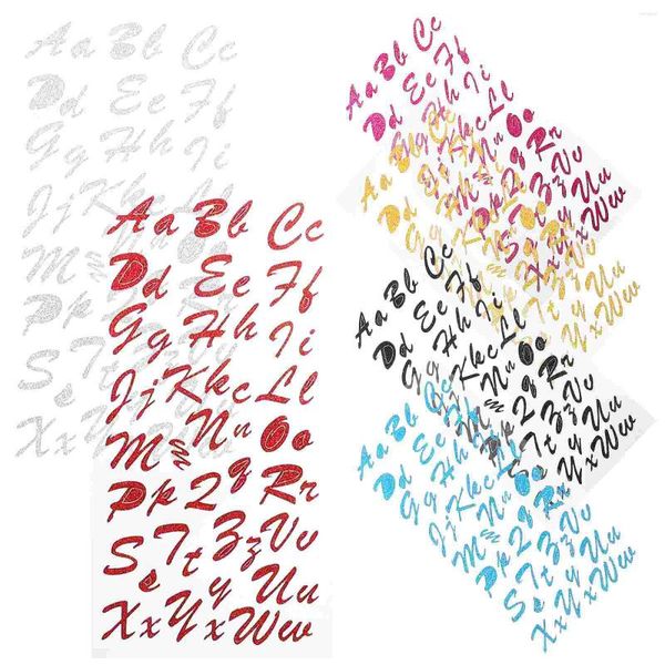 Confezione regalo 6 fogli di lettere adesive multifunzione Numeri decorativi Decalcomanie Lettera adesiva