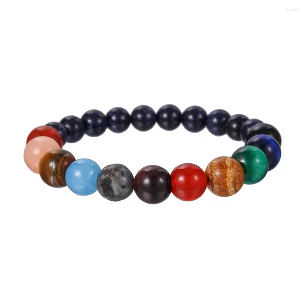 Charm Armbänder Mode Acht Planeten Perlenarmband Naturstein Universum Für Frauen Männer Schmuck Geschenke Trendy Handgelenk Zubehör 2024