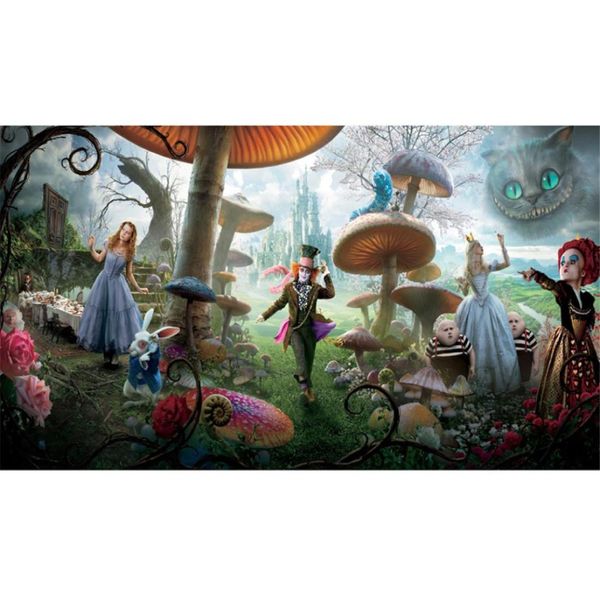 País das maravilhas fotografia backdrops cogumelos floresta crianças dos desenhos animados foto estúdio fundo princesa festa palco pano de fundo 5778870