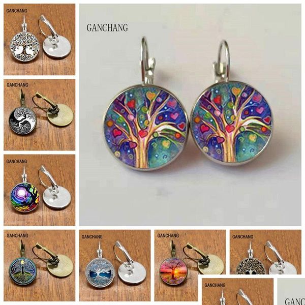 Серьги-гвоздики «Древо жизни» Wee Willow Ear Nail Jewelry Glass Women Drop Delivery Dhnci