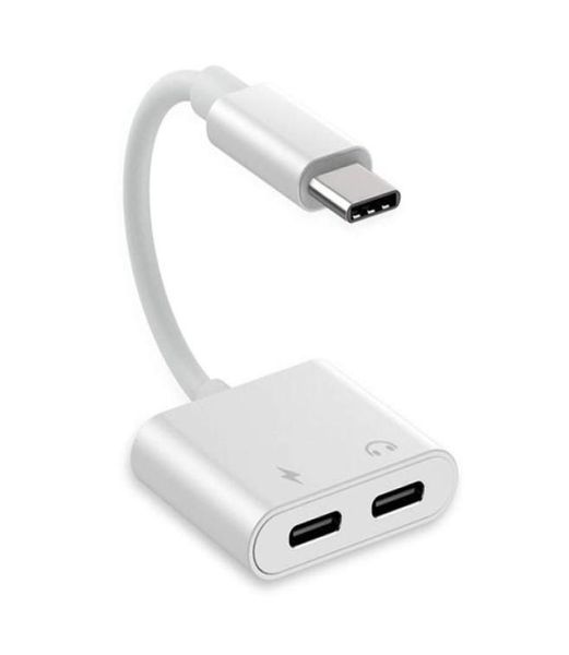 Adattatore USB C 2 in 1 o sdoppiatore caricabatterie 3A Ricarica rapida e musica HIFI DAC 1 porta tipo C maschio a 2 porte tipo C femmina per Pixel HuaWei5294347