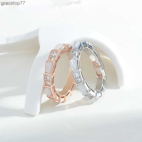 Luxus Schmuck Band Ringe Baojia Klassische Schlangenknochen Voller Diamant Temperament Freundin Geschenk Herbst Neue Katzenauge Stein Ring Ekyt