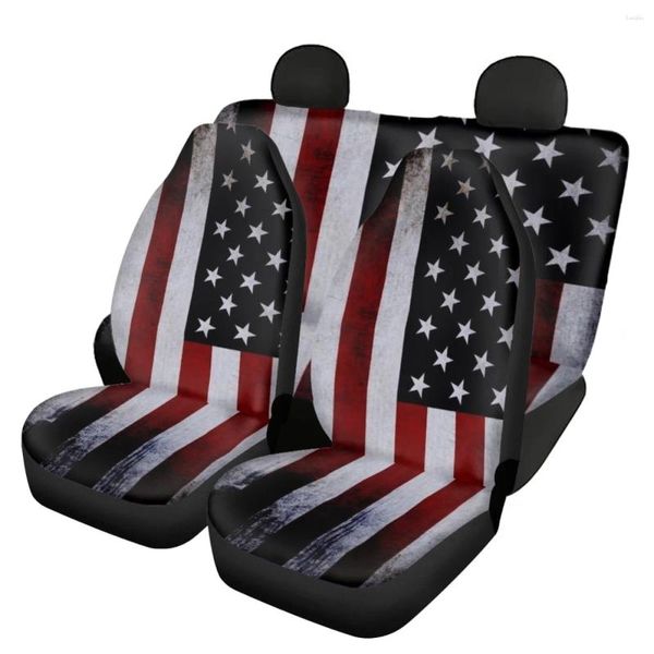 Capas de assento de carro capa bandeira americana design angustiado conjunto completo protetor de veículo acessório remover universal para sedan