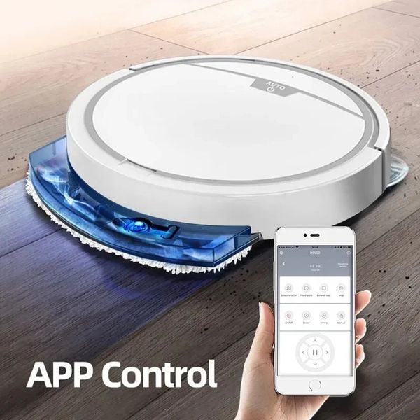 Controllo app Aspirapolvere Spazzatrice per la casa Robot di grandi dimensioni Spazzatrice a umido e a secco Mop Floor Smart Robot Aspirapolvere Aspirazione 2800Pa 240202