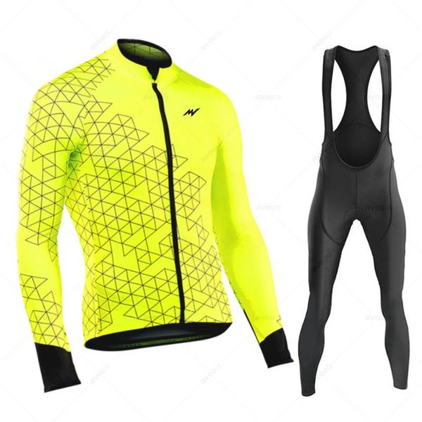 Morvelo outono conjunto camisa de ciclismo mangas compridas roupas bicicleta mtb maillot ropa ciclismo mountain bike uniforme bib collants 240119