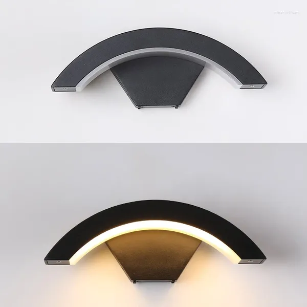 Lampada da parete personalizzata da giardino 12w 24w design speciale per esterni a led luce nera in alluminio pressofuso