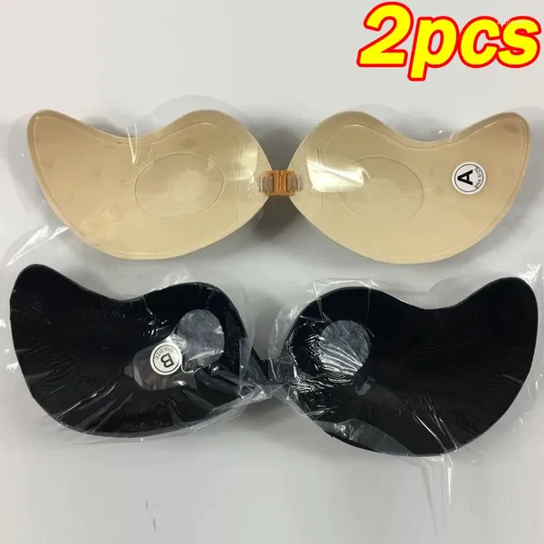 Reggiseni 2/1 pz Invisibile Mango Senza Spalline Biancheria Intima Petto Adesivi Donne Reggiseno Push Up In Silicone Riutilizzabile Adesivo Bralette Copri Tettarelle da biberon