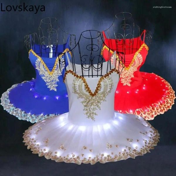 Stage Wear Costumi di danza classica fluorescente La luce femminile brilla Gonna Spettacoli di stelle a led sotto il