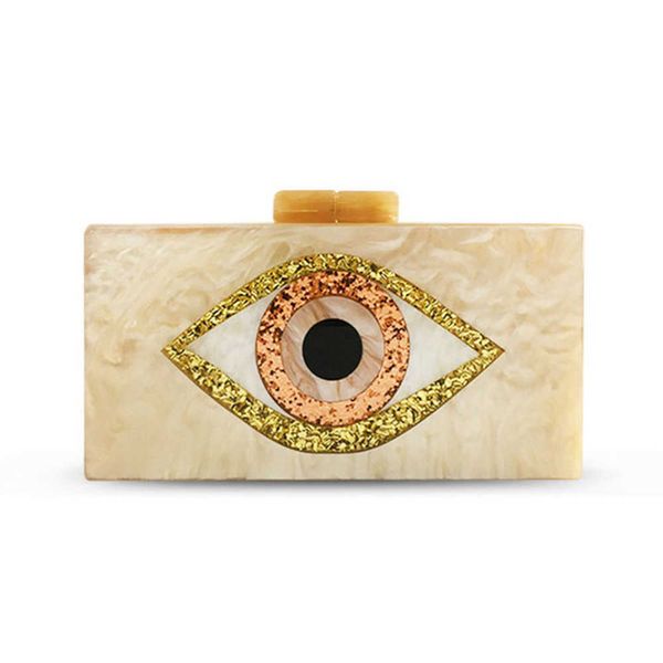 Heißverkaufte Damentaschen: Devil's Eye Acryl-Dinnertasche, Eye Splicing Party-Handtasche, One Shoulder Box Bag 240207