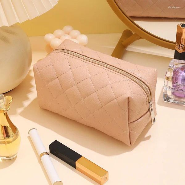 Borse per cosmetici Borsa da viaggio grande per donna Organizer per trucco in pelle PU Kit da toilette femminile Custodia per trucco Custodia per cosmetici